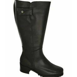 PieSanto Botas|Bota Alta De Con Cana De Ancho Especial 47 Cm De Pala Lisa Y Elastico En Cana. Piso De Goma Y Tacon De Suela Con Planta Negro