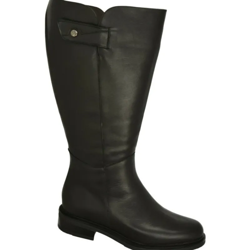 PieSanto Botas|Bota Alta De Con Cana De Ancho Especial 47 Cm De Pala Lisa Y Elastico En Cana. Piso De Goma Y Tacon De Suela Con Planta Negro