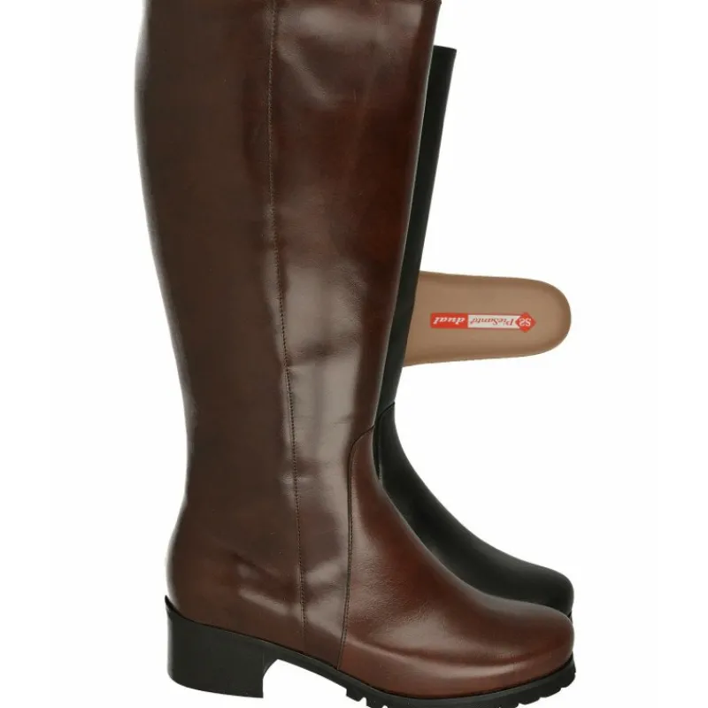 PieSanto Botas|Bota Alta De De Cana Ancha 43 Cm Con Piso De Goma Y Tacon De Suela Con Planta De Descanso Extraible