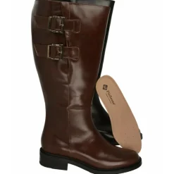 PieSanto Botas Cana Ancha|Bota Alta De De Cana Extra Ancha 48Cm Hebillas En Cana Y Piso De Bloque Goma Tacon Con Planta De Descanso