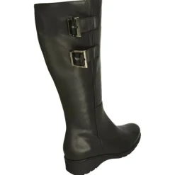 PieSanto Botas|Bota De Con Hebillas En Cana Y Ancho Medio De Gemelo, Piso De Caucho Y Planta De Descanso Movible Negro