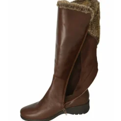 PieSanto Botas Cana Ancha|Bota De Cana De 43 Cm Y Pala Lisa, Cuello Lana Y Piso De Goma Con Planta De Descanso Extraible