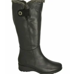 PieSanto Botas Cana Ancha|Bota De Cana De 43 Cm Y Pala Lisa, Cuello Lana Y Piso De Goma Con Planta De Descanso Extraible