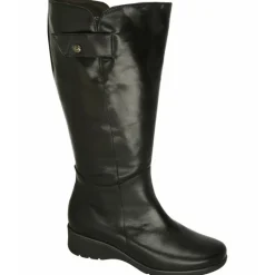 PieSanto Botas Cana Ancha|Bota De Cana De 43 Cm Y Pala Lisa, Cuello Lana Y Piso De Goma Con Planta De Descanso Extraible