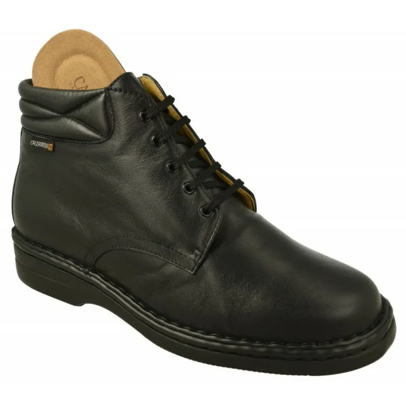 Calzamedi Botines|Botin Cordones De En Ancho 13 Especial Plantillas Y Pies Sensibles Con Piso De Amortiguacion De Negro