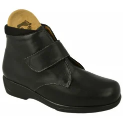 Alviflex Botines|Botin De Con Ajuste Por Velcro En Pala Lisa Y Piso De Amortiguacion En Ancho 14 Especial Plantillas Negro