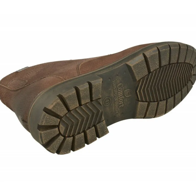 G Comfort Botines|Botin De Con Cordones Y Cremallera Lateral, Piel Impermeable Y Piso De Goma De Caucho Con Planta De Descanso Extraible