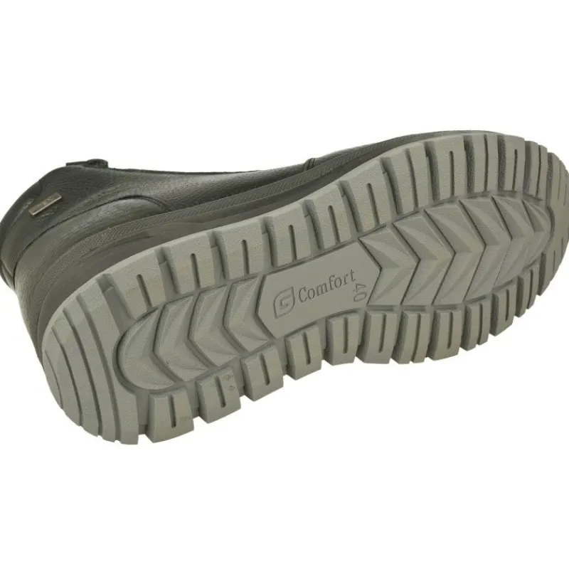 G Comfort Botines|Botin De Con Doble Cremallera Lateral Y Forro De Lana En Piel Impermeable Y Piso De Caucho Con Planta Extraible Negro