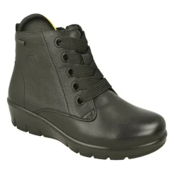 G Comfort Botines|Botin De En Pala Lisa Impermeable Con Horma Ancho 13, Piso De Cuna Amortiguada Y Planta Anatomica Extraible Negro