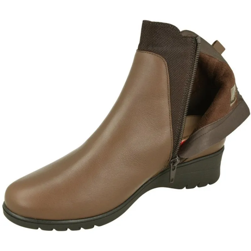 PieSanto Botines|Botin De De Pala Lisa Con Elastico Y Cremallera En Cana, Piso De Caucho Y Planta Anatomica Extraible