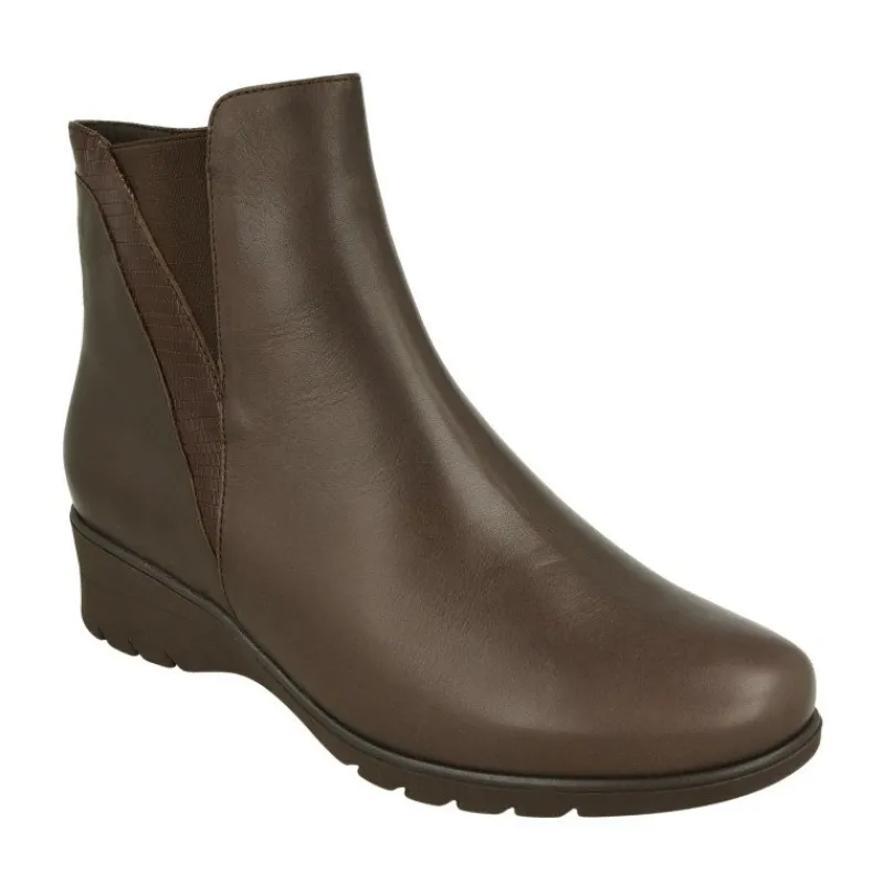 PieSanto Botines|Botin De En Piel Lisa Con Lateral Combinado, Piso De Cuna De Caucho Y Planta Extraible