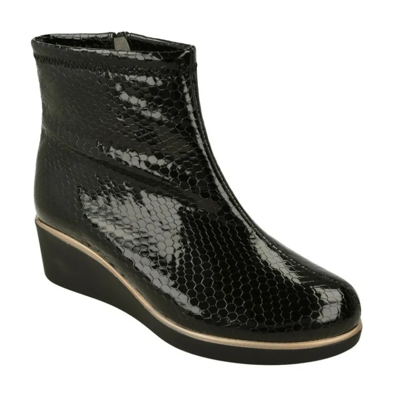 Doctor Cutillas Botines|Botin Del En Piel Grabada Serpiente Charol. Piso De Cuna Microporosa Muy Ligera Y Planta De Descanso Movible
