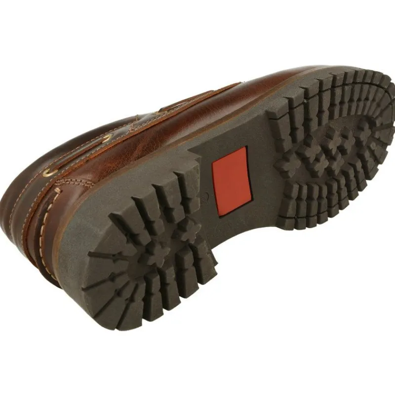 EDWARD'S Zapatos Comodos Para Trabajar|Cordon De Edwards Nautico En Piel Vacuna Con Piso De Goma Lligera Y Flexible Marron
