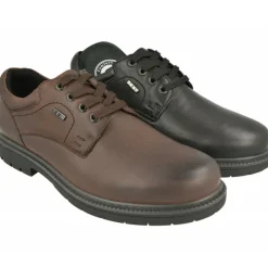 G Comfort Zapatos Comodos Para Trabajar|Cordon De De Pala Lisa En Piel Engrasada Con Membrana Impermeable Y Piso De Caucho Con Planta De Descanso Extraible