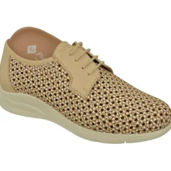 PieSanto Cordones|Cordon De En Piel Picada Combinada Con Piso De Poliuretano Y Planta De Descanso Extraible Taupe