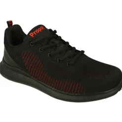 Propet Deportivos|Cordon De Deportivo Combinado En Lona Rejilla Con Vivo Contrastado Rojo Y Suela De Gran Comfort Y Flexibilidad. Negro