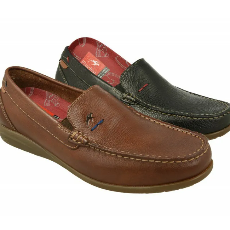Fluchos Mocasines|Mocasin De En Fabricacion Flexible Kiowa Con Elastico En Pala, Planta De Descanso Movible Y Piso De Caucho Corrido