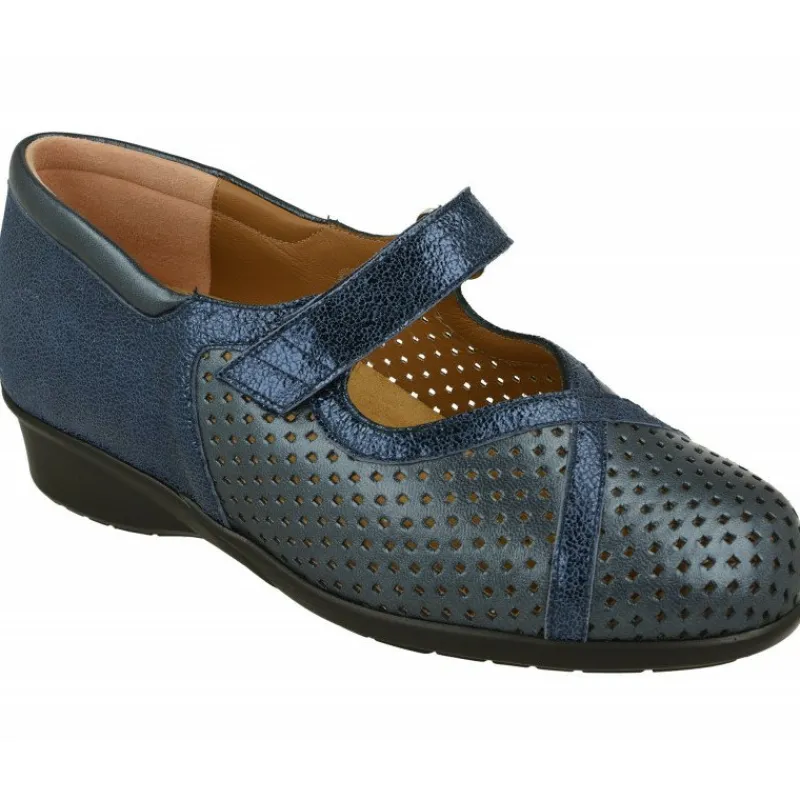 Alviflex Zapatos Con Pulsera|Pulsera De En Piel Picada Metalizada Con Piso De Amortiguacion Y Planta De Descanso Extraible