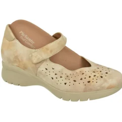 PieSanto Zapatos Con Pulsera|Pulsera De Con Tira De Velcro En Piel Picada Aguas Con Piso Aligerado Y Amortiguado De Poliuretano Y Planta Extra Beige