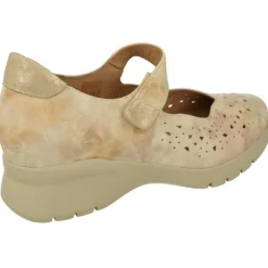 PieSanto Zapatos Con Pulsera|Pulsera De Con Tira De Velcro En Piel Picada Aguas Con Piso Aligerado Y Amortiguado De Poliuretano Y Planta Extra Beige