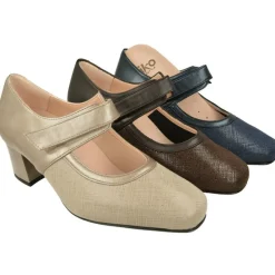 RIKO Zapatos Con Pulsera|Pulsera De Rico Con Ajuste De Velcro Y Pala Elastica. Planta De Descanso Extraible Y Tacon Forrado De Base Ancha