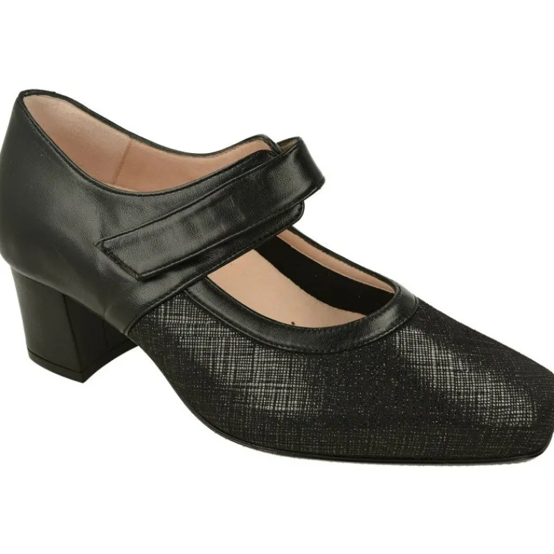 RIKO Zapatos Con Pulsera|Pulsera De Rico Con Ajuste De Velcro Y Pala Elastica. Planta De Descanso Extraible Y Tacon Forrado De Base Ancha