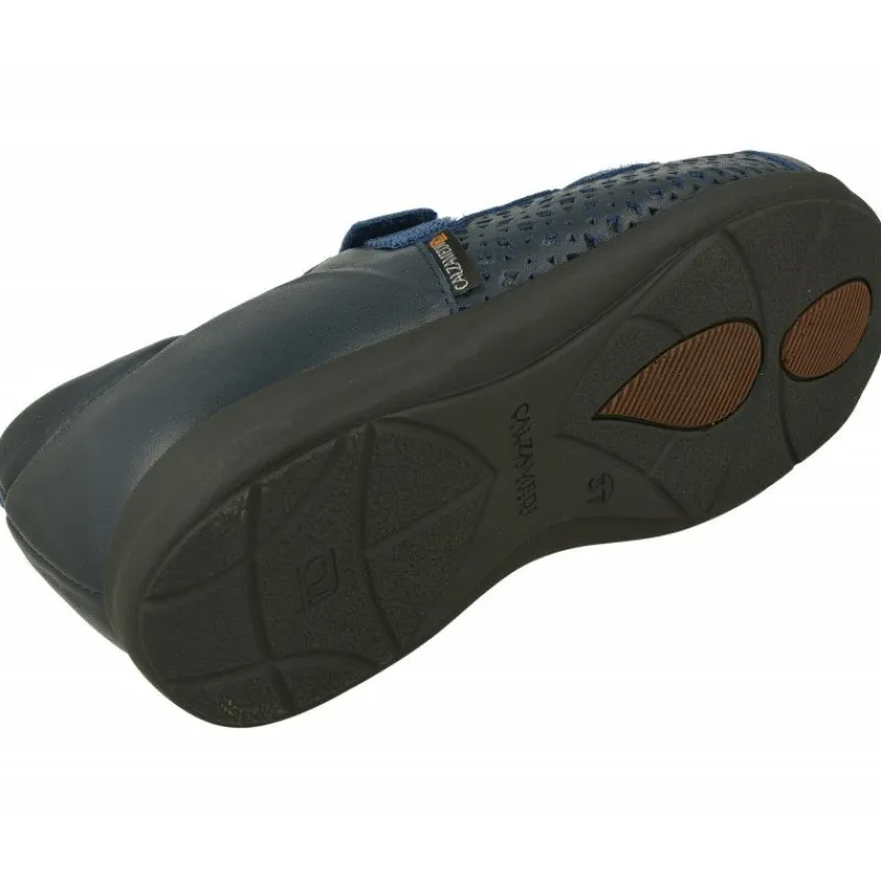 Calzamedi Zapatos Sanitarios|Puntera Abierta De Con Doble Ajuste De Velcro En Horma De Ancho Especial Para Plantillas Marino