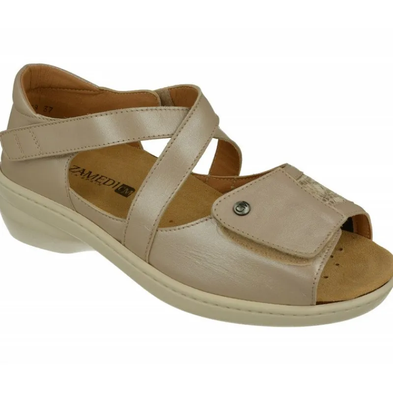 Calzamedi Zapatos Para Pies Diabeticos|Puntera Abierta De Con Tira De Velcro En Pala Y Doble Tira Ajustable Tobillo, Piso De Poliuretano Y Planta Extra