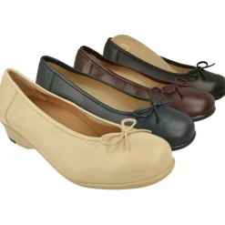 Calzamedi Zapatos Salon|Salon De En Piel Lisa Con Lazo Y Goma Elastica Ajustable Al Hueco, Planta Anatomica Extraible, Horma Muy Ancha Y Piso