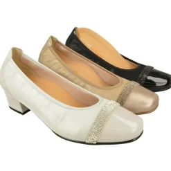 Doctor Cutillas Zapatos Salon|Salon De Con Puntera Recta Y Piel Combinada Metalizada, Tacon De 3Cm Y Planta Anatomica Extraible