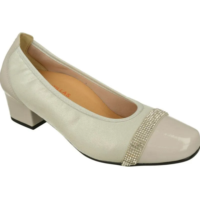 Doctor Cutillas Zapatos Salon|Salon De Con Puntera Recta Y Piel Combinada Metalizada, Tacon De 3Cm Y Planta Anatomica Extraible