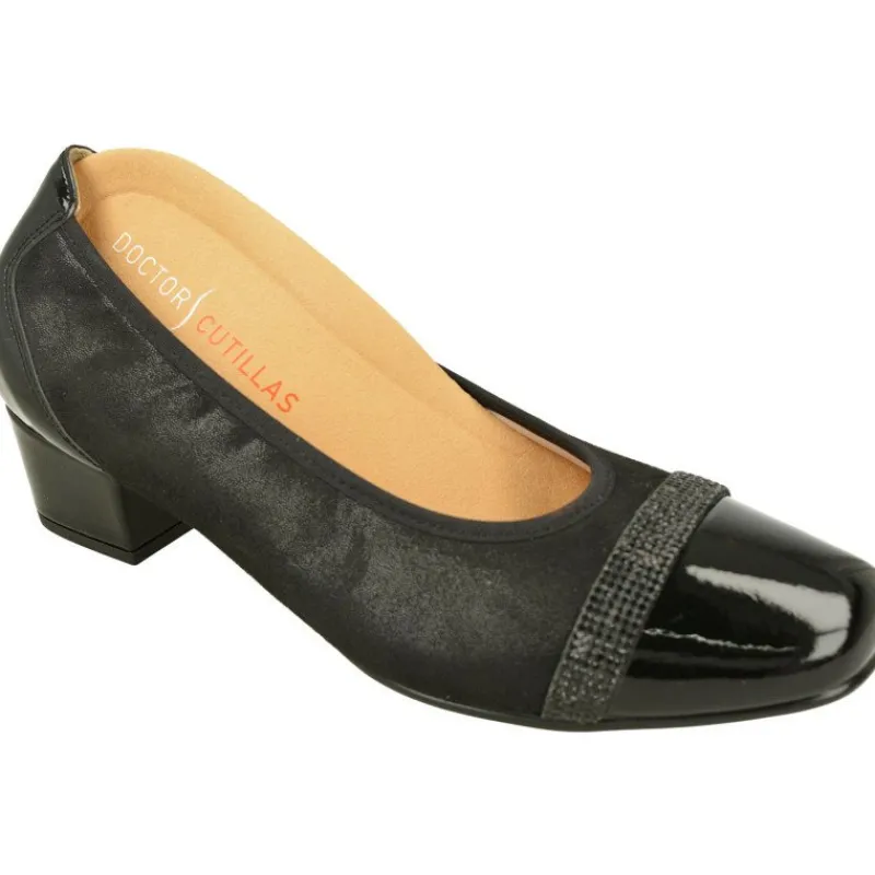 Doctor Cutillas Zapatos Salon|Salon De Con Puntera Recta Y Piel Combinada Metalizada, Tacon De 3Cm Y Planta Anatomica Extraible