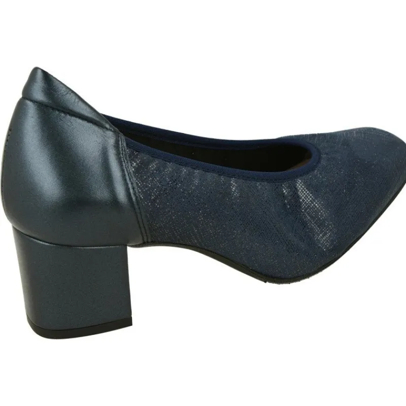 RIKO Zapatos Salon|Salon De Rico En Pala Lisa Y Piel Grabada Elastica, Escote Redondo Con Elastico Al Hueco Y Tacon Forrada De 5 Cm