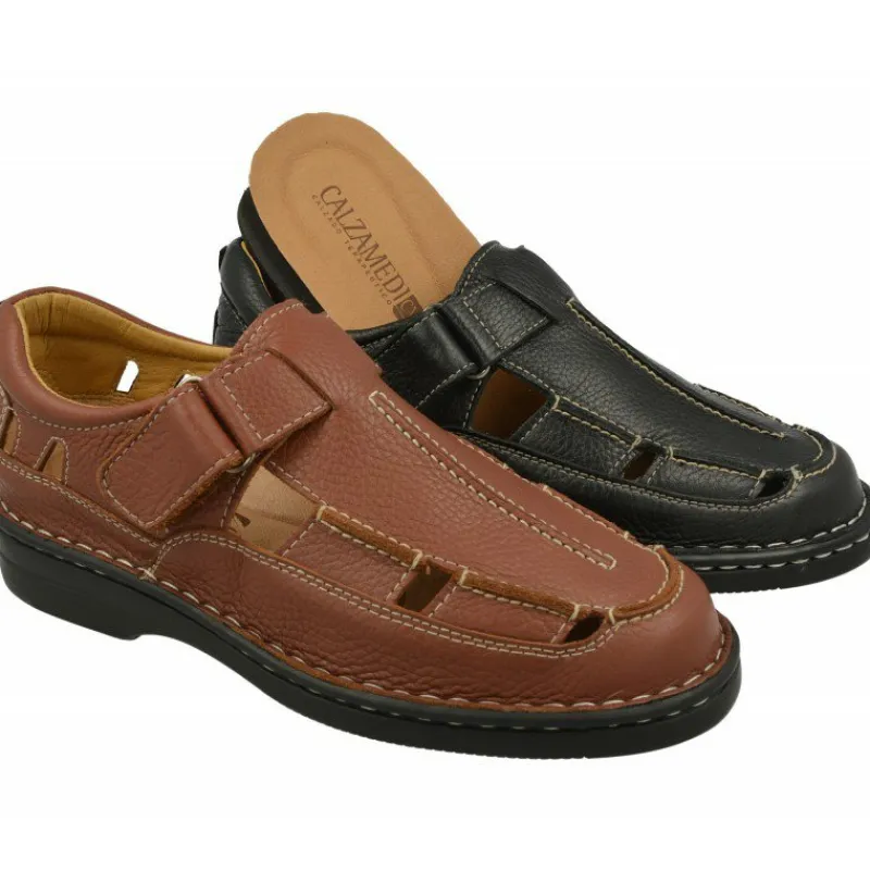 Calzamedi Sandalias|Sandalia Con Aberturas Laterales Con Planta Anatomica Y Horma De Ancho 12 Especial Plantillas De