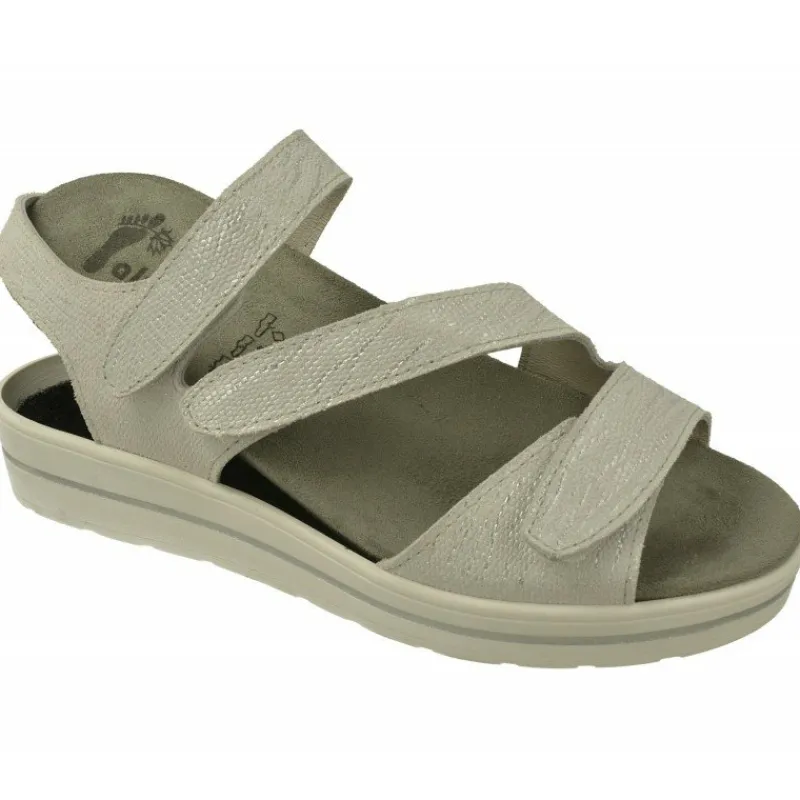 Alviflex Sandalias|Sandalia De De Tiras Cruzadas Con Velcro Ajustable. Planta Anatomica De Gran Descanso Extraible Y Piso De Poliuretano M Plata