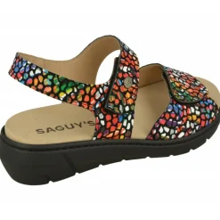 Calzamedi Sandalias|Sandalia De En Piel Vidriera Con Doble Tira De Velcro Ajustable Y Planta De Descanso Movible. Negro