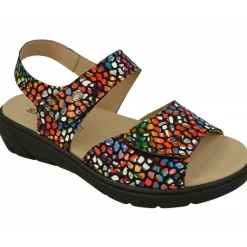 Calzamedi Sandalias|Sandalia De En Piel Vidriera Con Doble Tira De Velcro Ajustable Y Planta De Descanso Movible. Negro