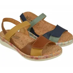 Comfort Class Sandalias|Sandalia De Con Tiras De Velcro Combinadas, Planta Anatomica Extraible Y Piso De Poliuretano