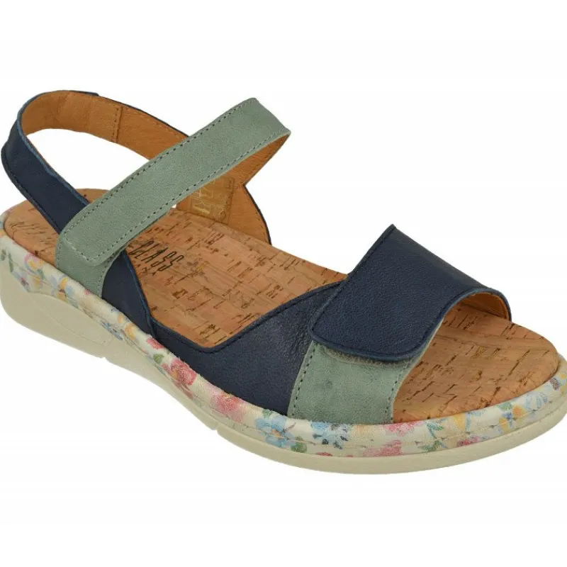 Comfort Class Sandalias|Sandalia De Con Tiras De Velcro Combinadas, Planta Anatomica Extraible Y Piso De Poliuretano