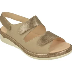 Comfort Class Sandalias|Sandalia De En Piel Vacuna Con Triple Velcro Ajustable Y Cuna Combinada, Planta De Descanso Movible