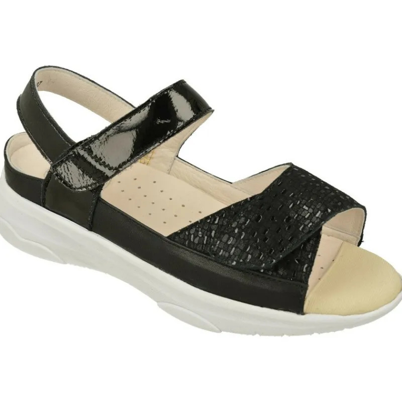 G Comfort Sandalias|Sandalia De Con Doble Tira De Velcro Ajustable En Piel Metal Especial Plantillas Con Piso Aligerado