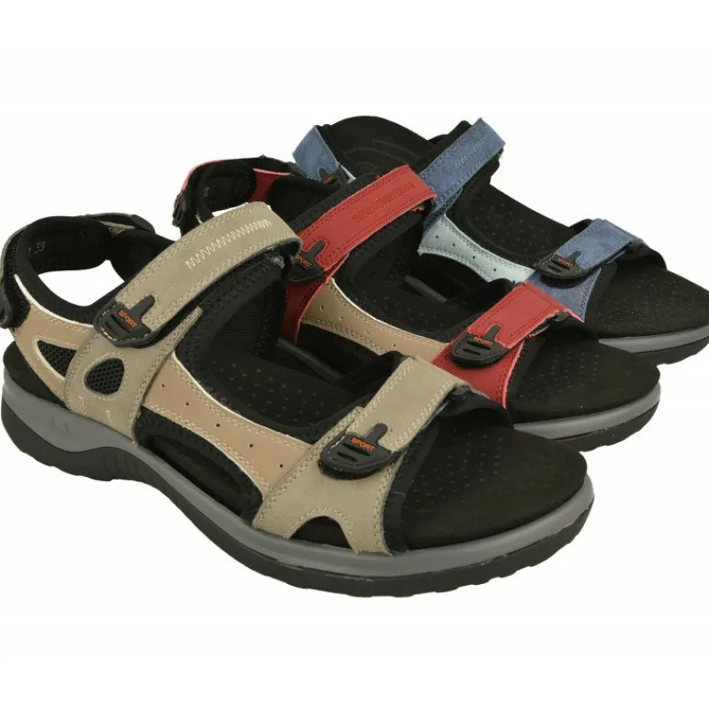 G Comfort Sandalias|Sandalia De Deportiva Con Triple Ajuste De Velcro Y Planta De Descanso Extraible En Piel Nobuck
