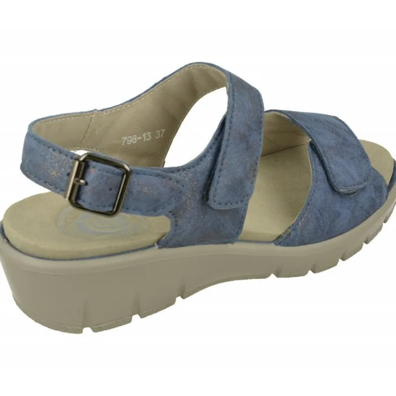 G Comfort Sandalias|Sandalia De En Piel Metalizada, Planta Anatomica Movible Y Doble Ajuste De Tiras De Velcro Con Piso Poliuretano