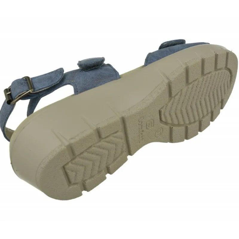G Comfort Sandalias|Sandalia De En Piel Metalizada, Planta Anatomica Movible Y Doble Ajuste De Tiras De Velcro Con Piso Poliuretano