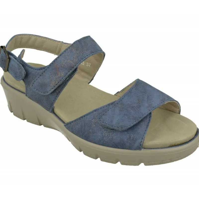 G Comfort Sandalias|Sandalia De En Piel Metalizada, Planta Anatomica Movible Y Doble Ajuste De Tiras De Velcro Con Piso Poliuretano