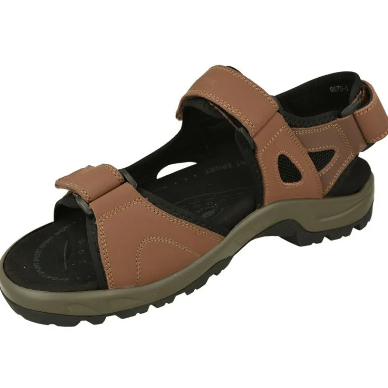 G Comfort Sandalias|Sandalia De En Piel Con Ajuste De Velcros Piel Engrasada Y Planta De Descanso Con Piso De Amortiguacion