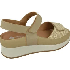 PieSanto Sandalias|Sandalia De Con Doble Ajuste De Velcro En Piel Combinada Con Topos Especial Para Plantillas Con Petaca Delantera Que Im