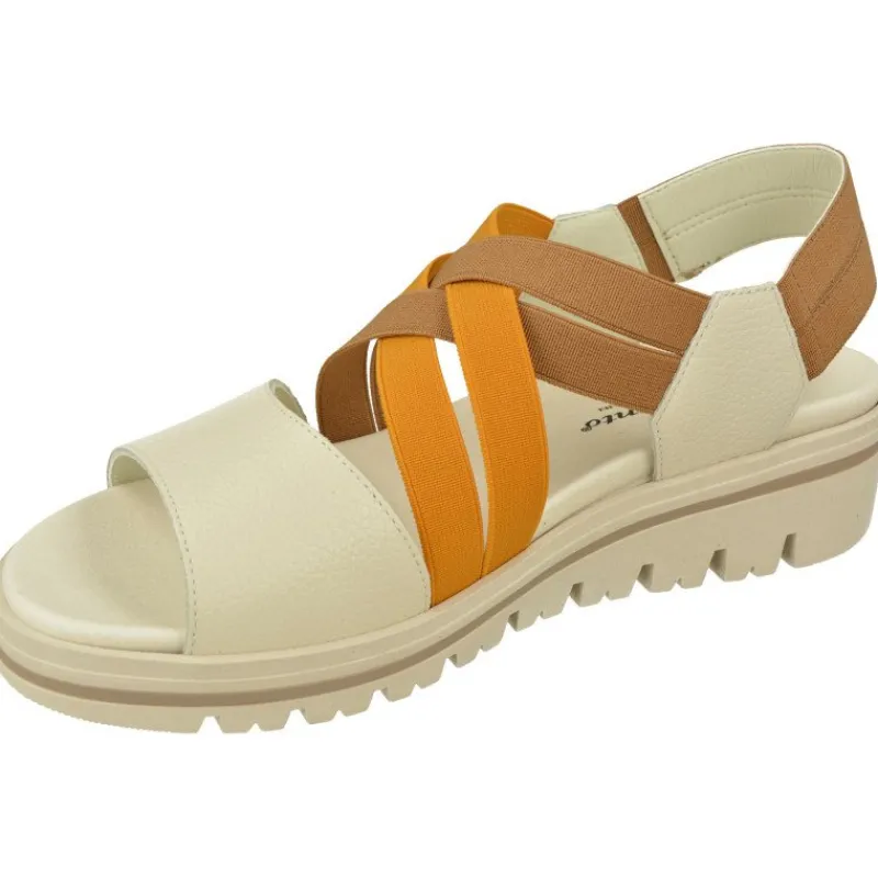 PieSanto Sandalias|Sandalia De Con Tiras Elaticas Combinadas Y Pala Lisa Con Cuna De Caucho Amortiguada Y Planta Natomica Movible