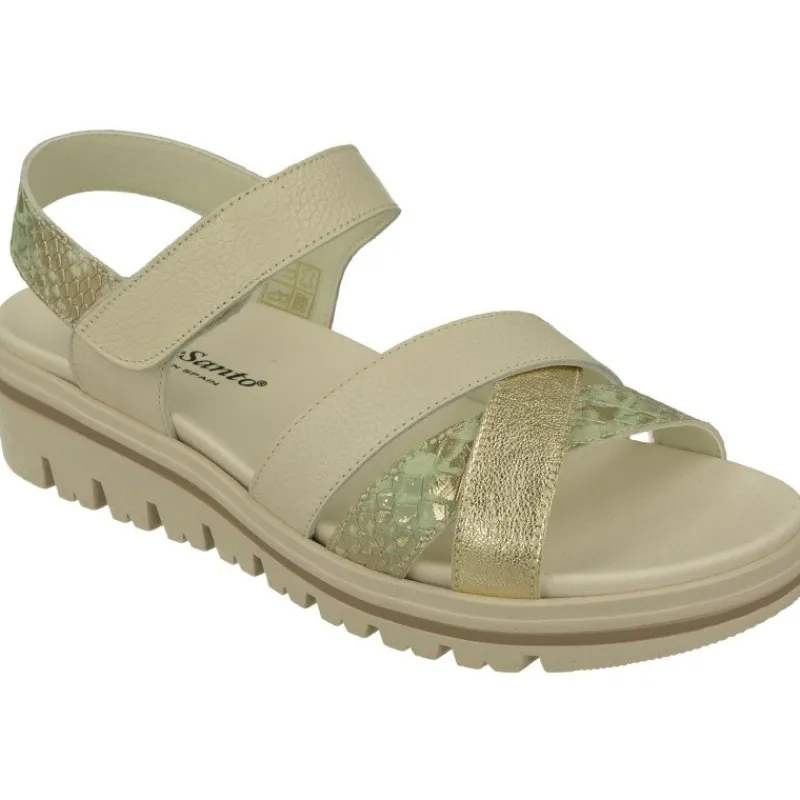PieSanto Sandalias|Sandalia De De Tiras Cruzadas Con Planta Anatomica Extraible Y Cuna De Caucho De Gran Absorcion De Impacto