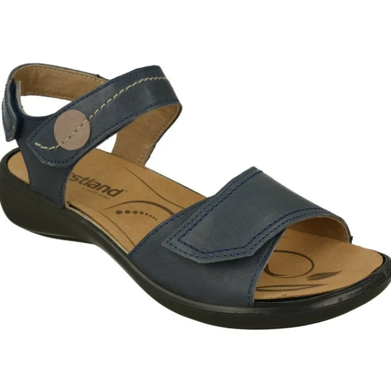 WESTLAND BY JOSEF SEIBEL antes ROMIKA Sandalias|Sandalia De Wesland Con Doble Tira Ajustable De Velcro En Piel Vacuna Con Planta De Descanso Extraible Y Piso De Poliuretano